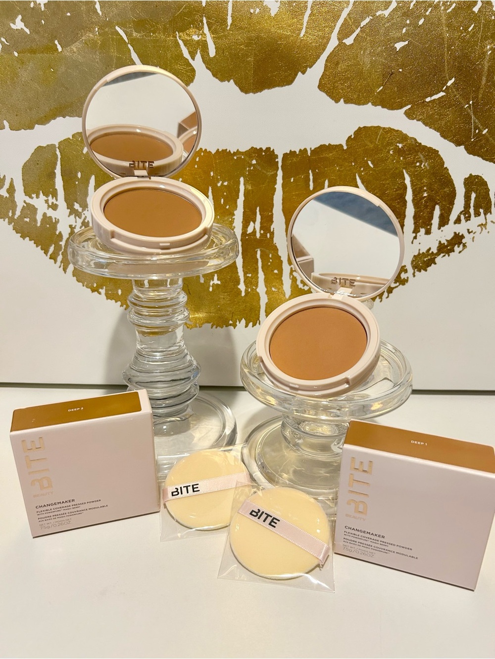 ✨ Bite Beauty Changemaker Flexible Coverage Pressed Powder | Deep 1 + Deep 2 NIB